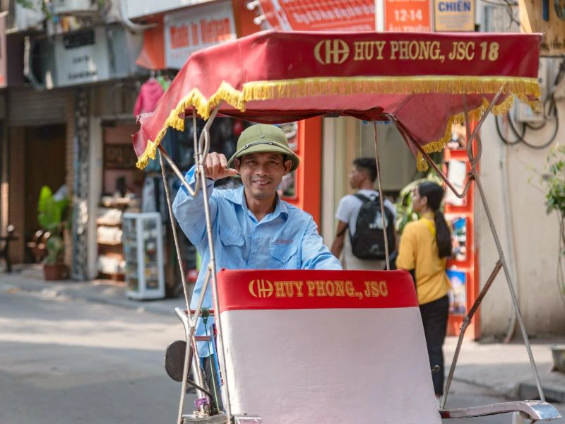 Local riksja Hanoi Vietnam