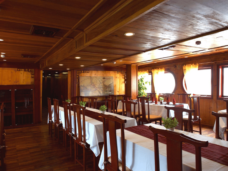 Zimmer auf dem Flusskreuzfahrtschiff auf dem Mekong