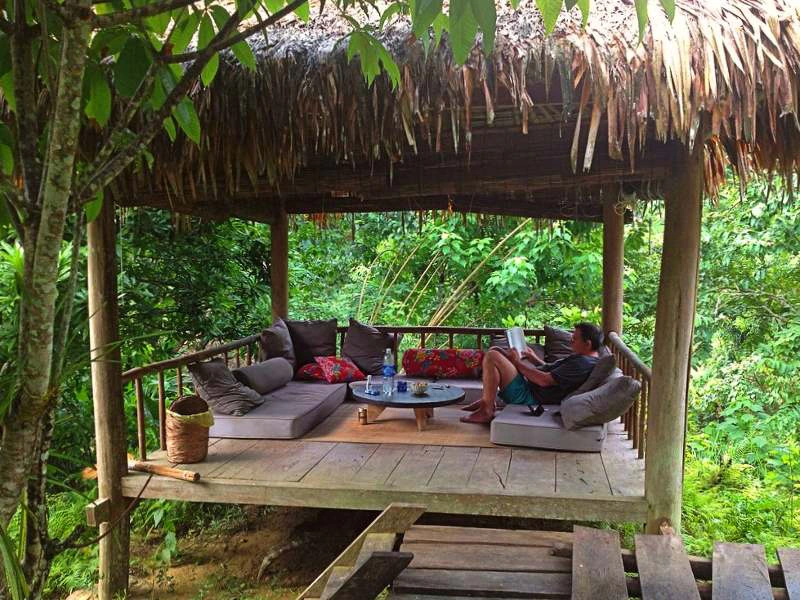 Hotelbereich in der Lodge in Pu Luong in Vietnam