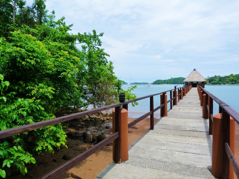 Steg zum Wasser in Boca Chica, Panama