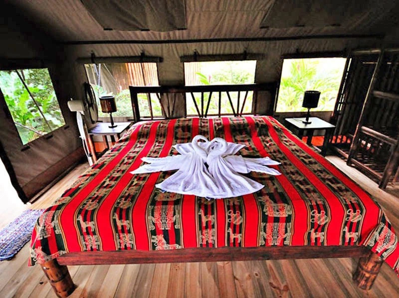 Safarizelt von Innen bei Uvita, Costa Rica