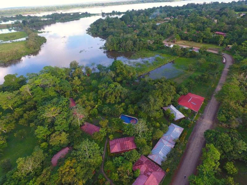Blick von oben auf die Unterkunft in Cano Negro, Costa Rica
