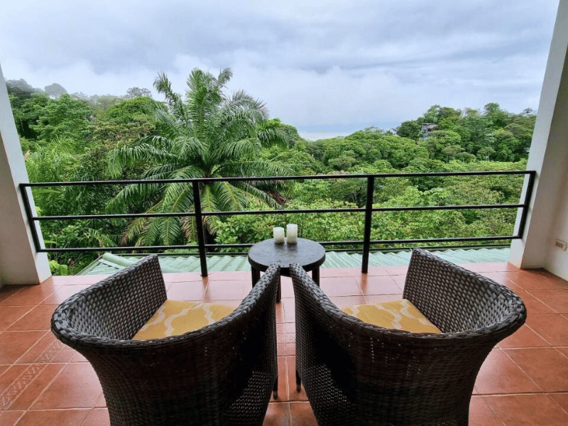 Aussicht von der Komfortunterkunft an der südlichen Pazifikküste in Costa Rica