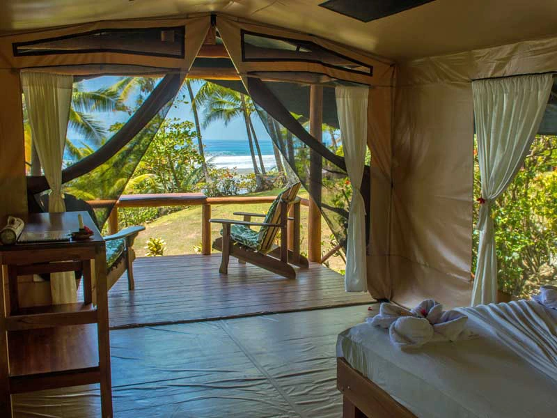 Aussicht vom Glamping auf das Meer in Costa Rica