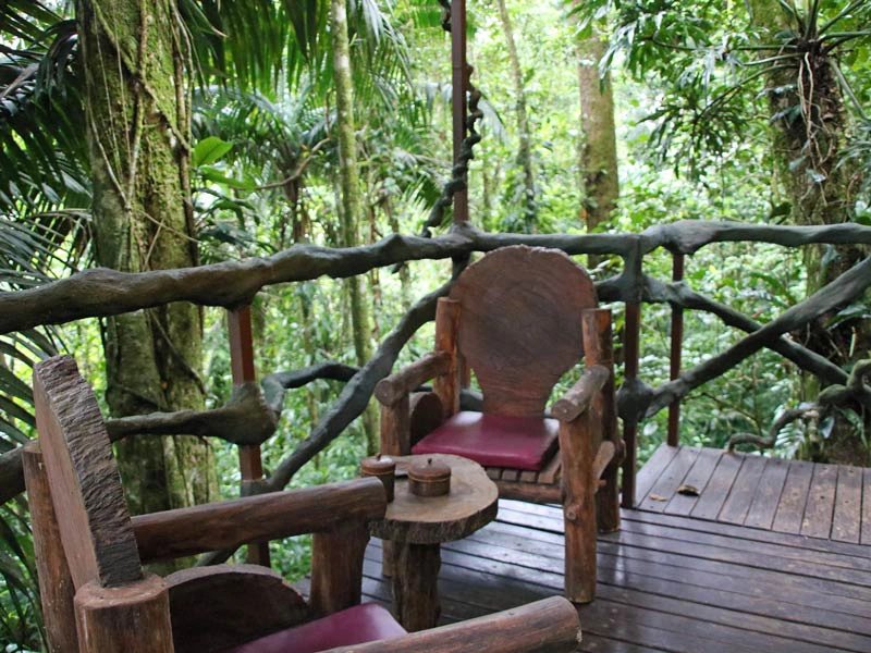 Veranda der Baumhäuser in Boca Tapada, Costa Rica