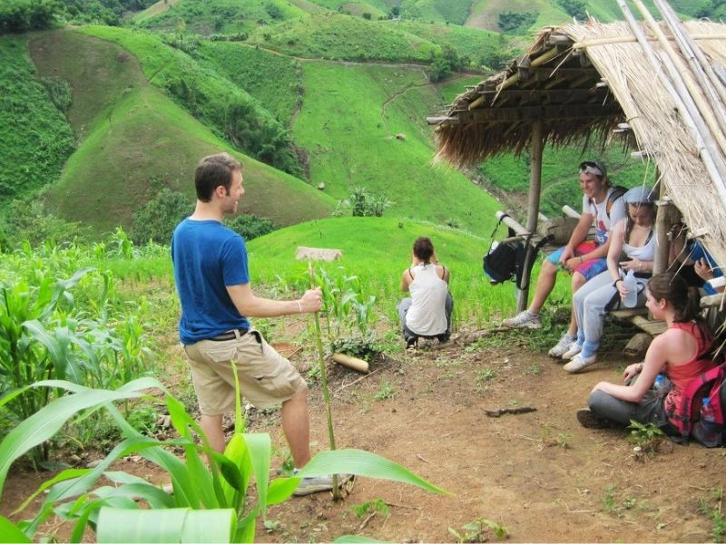 Pause beim Wandern in Thailand