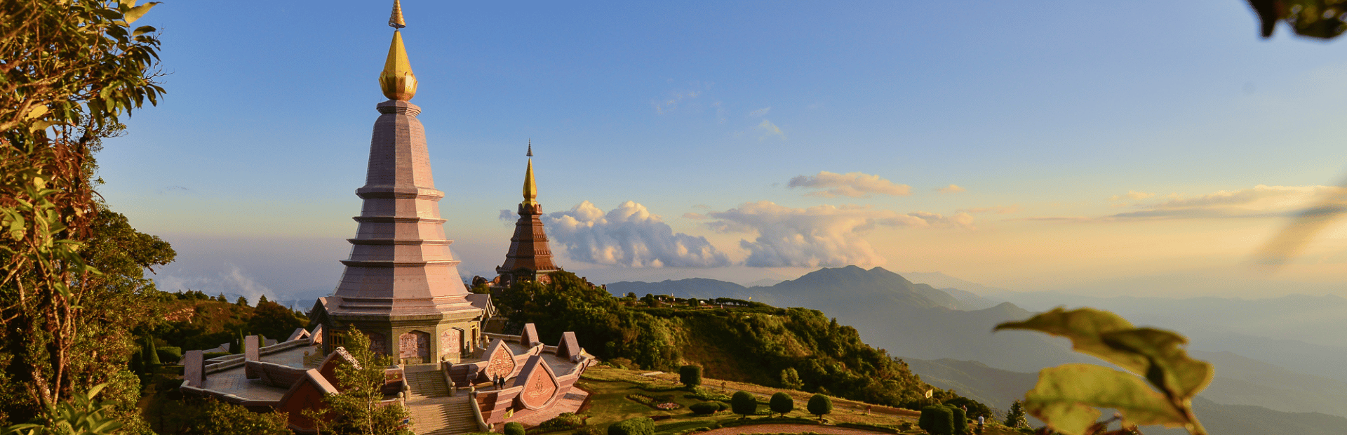 Pagoden auf dem Doi Inthanon bei Chiang Mai in Thailand