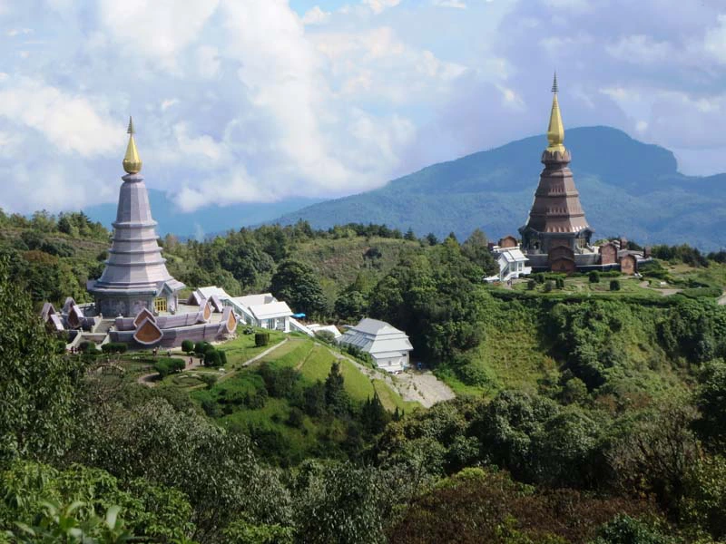 Die Chedi des Königs und der Königin auf dem Doi Inthanon Thailand