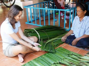Tourist zu Gast auf dem Land in Thailand