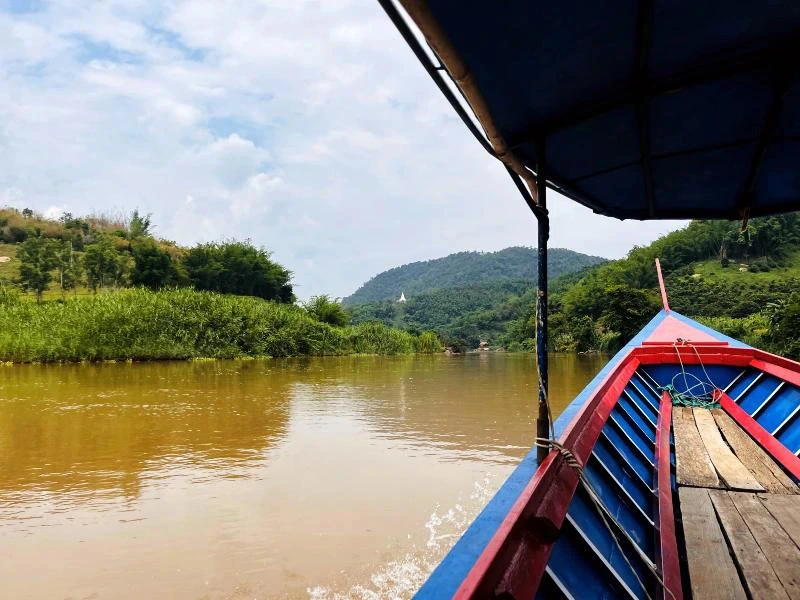 Boot auf dem Mekong am Goldenen Dreieck
