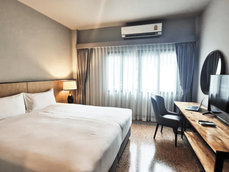 Zimmer im Budget Hotel in Chinatown Bangkok Thailand