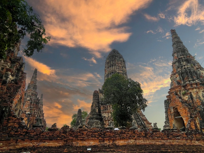 Ayutthaya bei Abenddämmerung