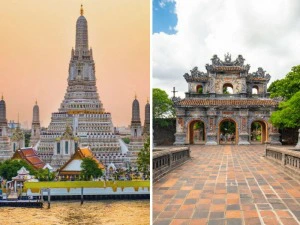 Wat Arun in Bangkok und Königspalast in Hue