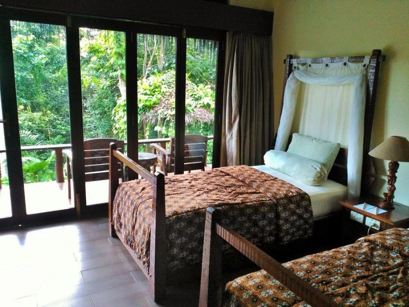 Zimmer in der Lodge bei Samboja auf Kalimantan in Indonesien