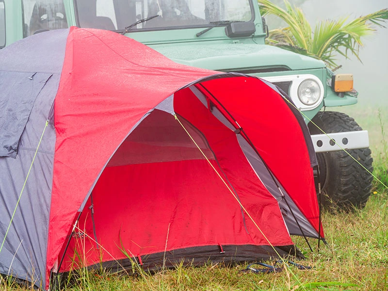 Das Zelt auf dem Campingplatz bei Sibetan auf Bali.