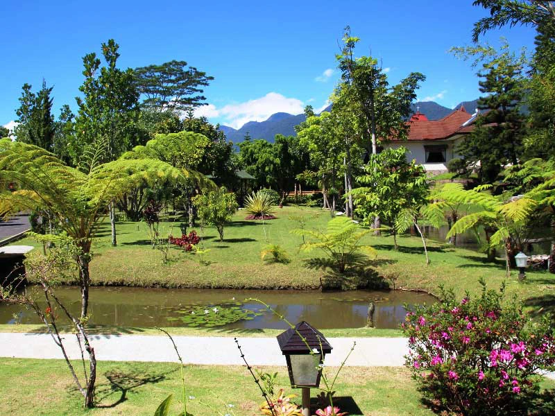 Gartenanlage eines Hotels in Ruteng