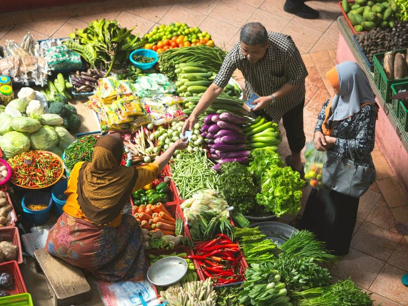 Markt auf Java in Indonesien