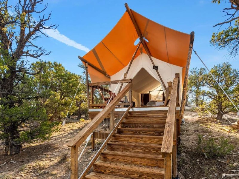 Blick auf das Glamping-Zelt, Bryce Canyon