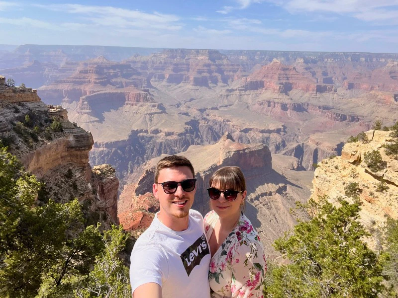 Reisende am Grand Cayon, USA