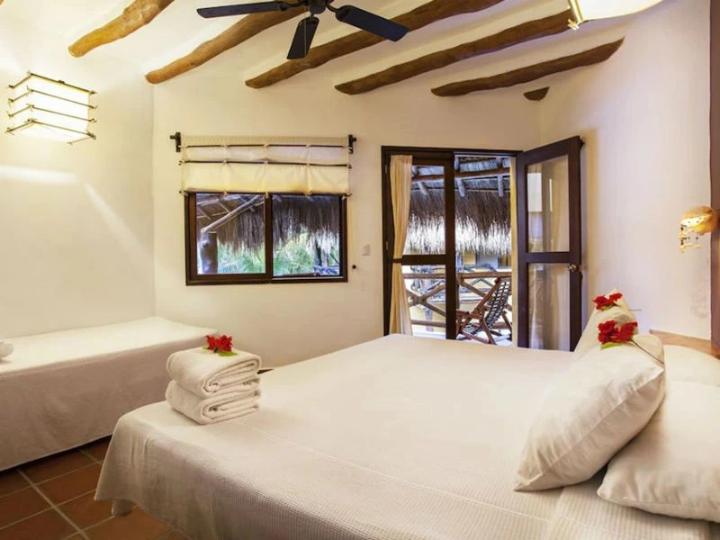 Zimmer im Hotel auf Holbox in Mexiko