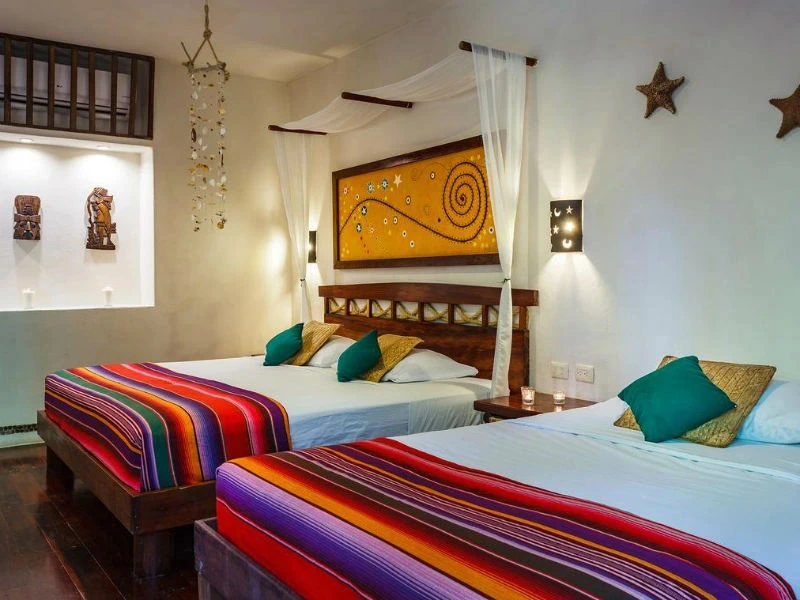 Zimmer im Hotel auf Holbox in Mexiko