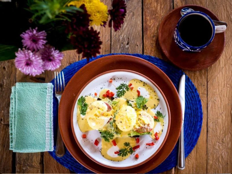 Essen im Hotel con Corazon in Oaxaca