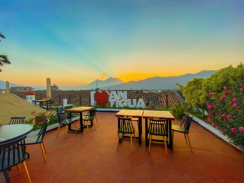 Aussicht vom Hotel in Antigua, Guatemala