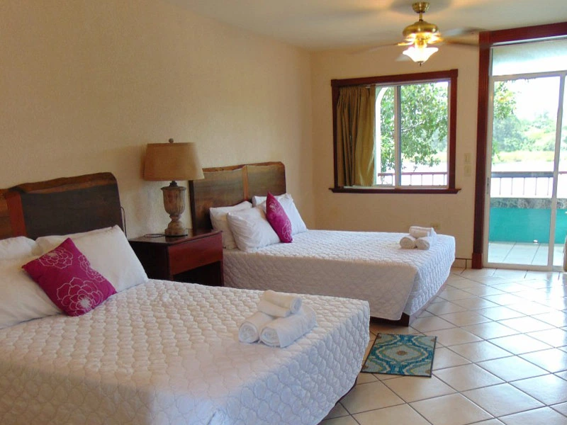 Zimmer der Unterkunft in Lamanai in Belize