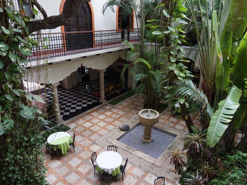 Der Innenhof des Hotels in Merida