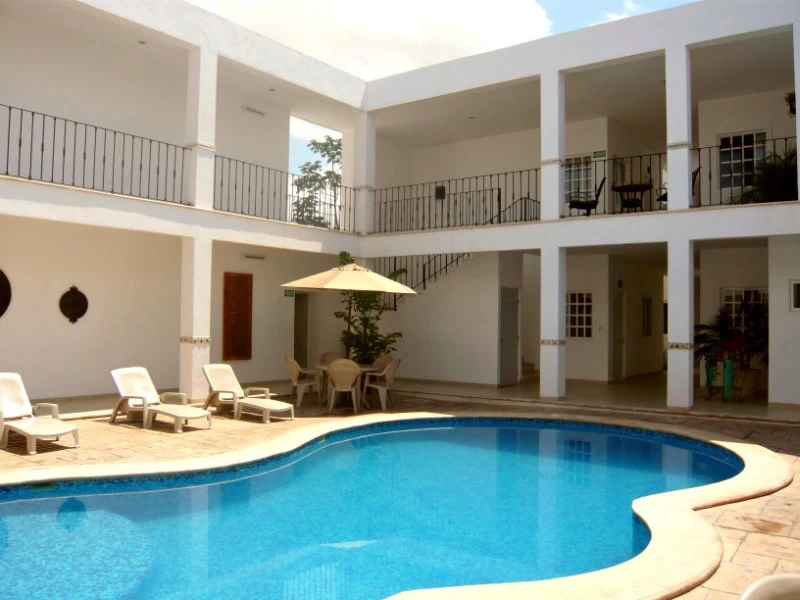 Poolbereich Merida in Mexiko