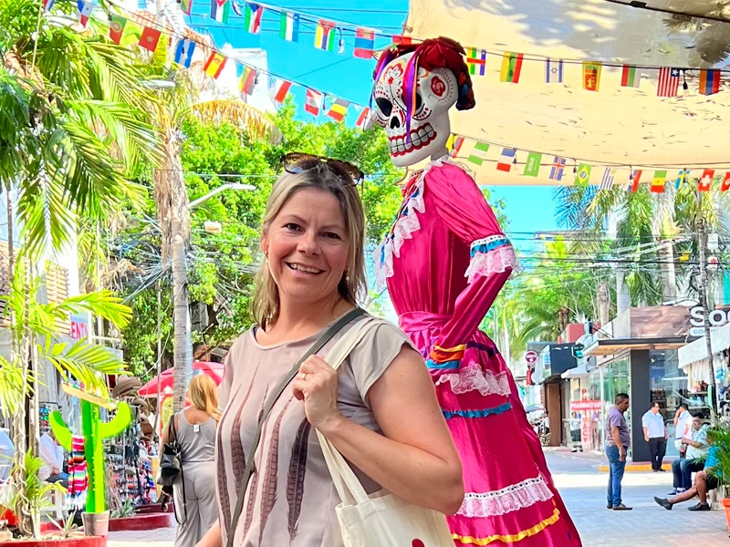 Reisende in Playa del Carmen in Mexiko