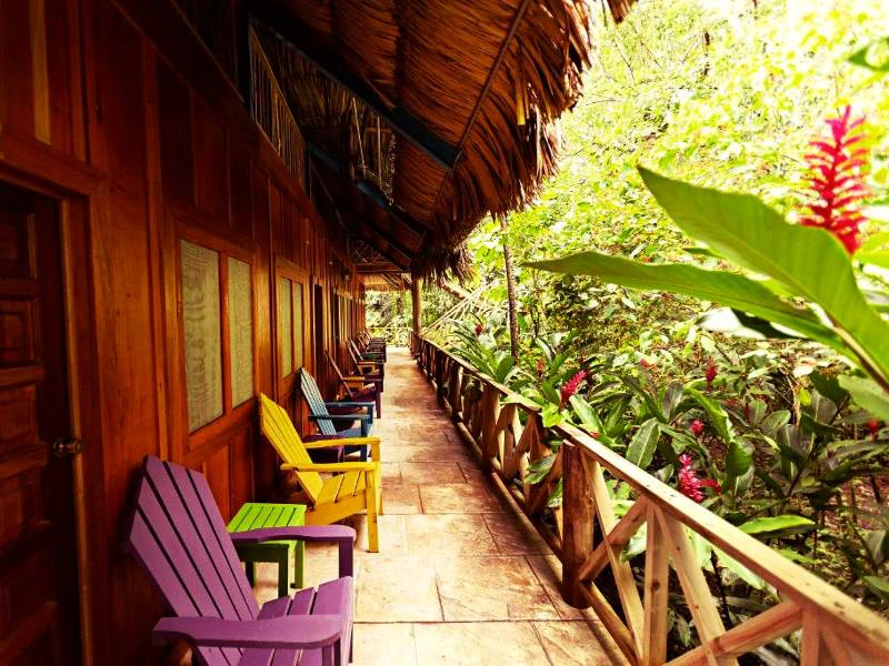 Terrasse im Hotel bei Tikal in Guatemala