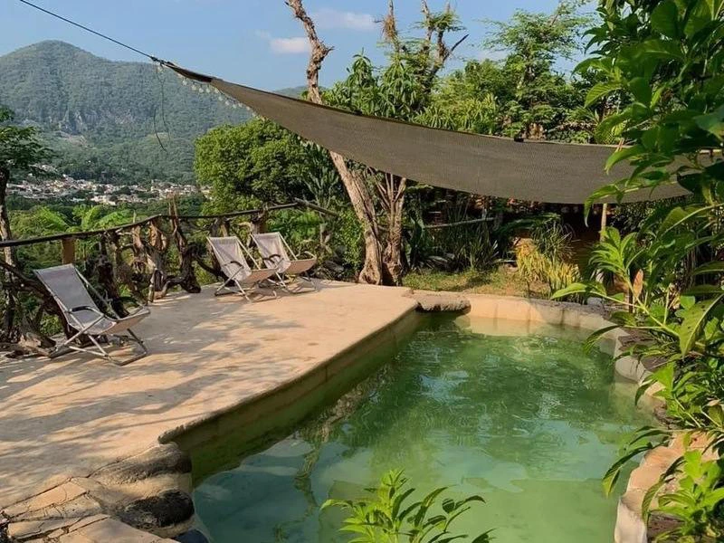 Pool der Unterkunft in Jalcomulco in Mexiko