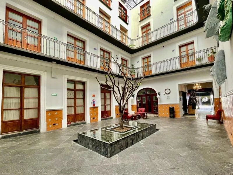 Innenhof im Hotel in Puebla in Mexiko