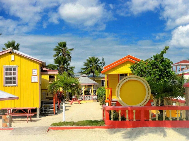 Ansicht vom Hotel in Caye Caulker in Belize