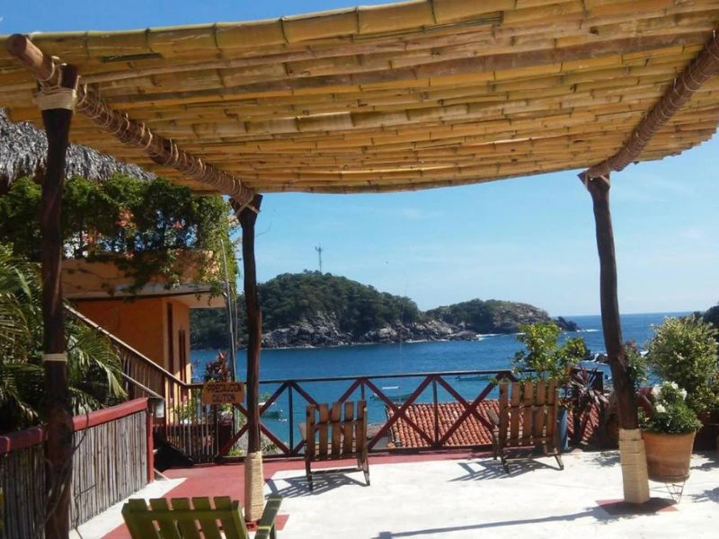 Blick vom Hotel in Puerto Angel in Mexiko