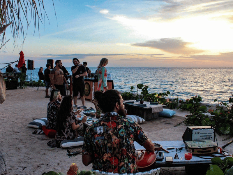 Musik am Strand in Cozumel in Mexiko
