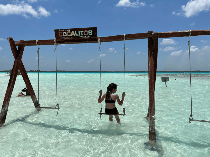 Schaukel in der Lagune von Bacalar