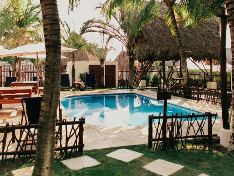 Pool in der Komfortunterkunft in El Paredon, Guatemala