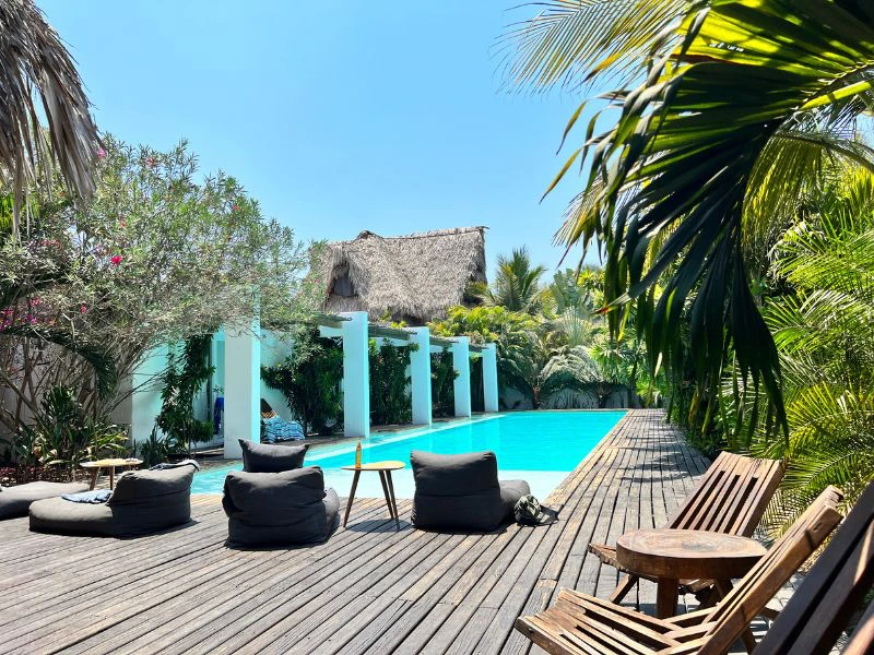 Pool in der Komfortunterkunft in El Paredon, Guatemala