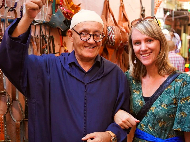 Shoppen in den Souks von Marrakesch in Marokko