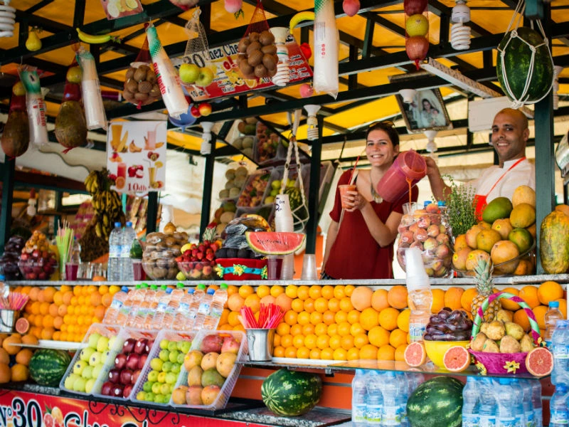 Markt mit Früchten in Marokko