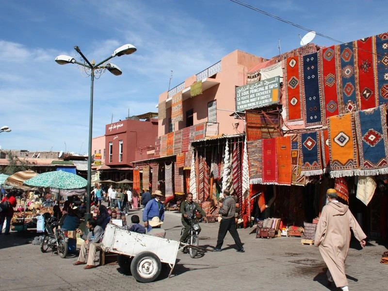 Teppichladen in Marrakesch in Marokko