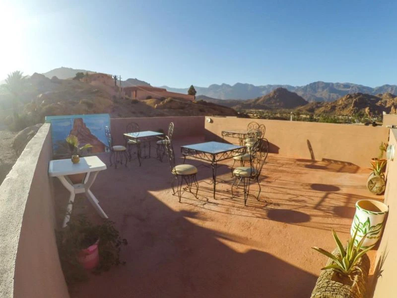 Tafraoute Hotel Dachterrasse