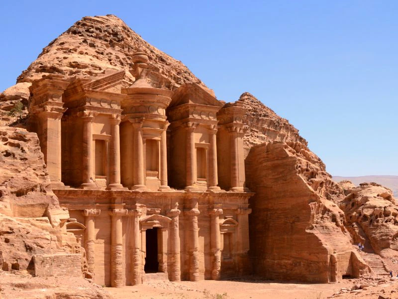 Blick auf das Kloster von Petra, Jordanien