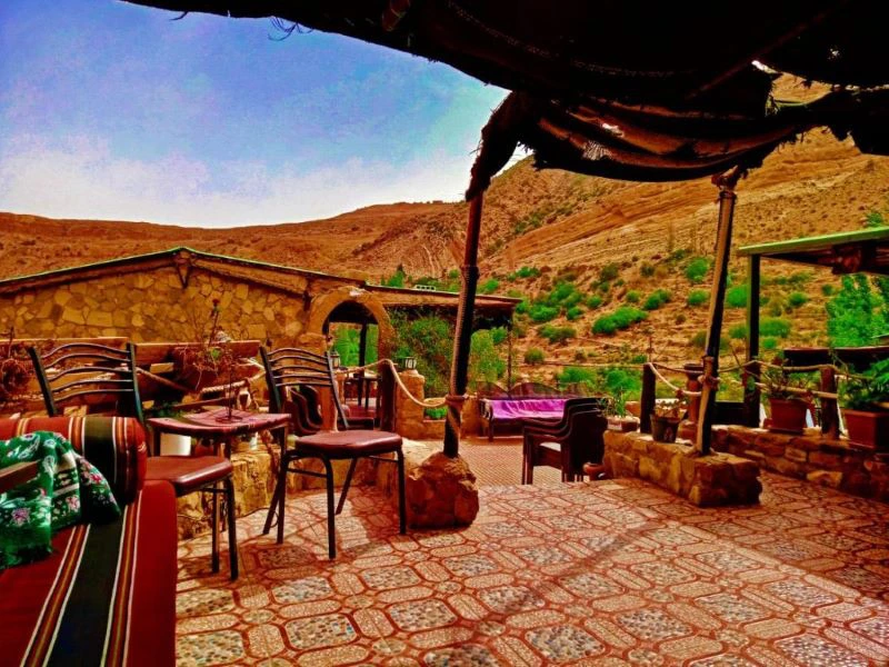 Terasse vom Hotel in Dana, Jordanien