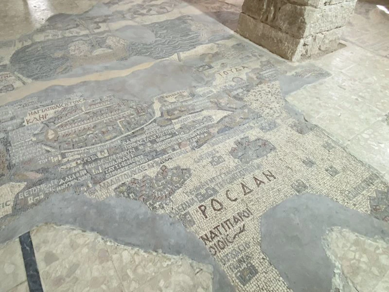 Antike Mosaikkarte in Madaba Jordanien