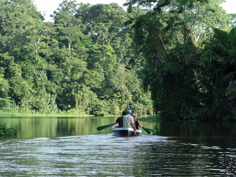 Mit dem Kanu unterwegs auf den Kanälen in Tortuguero, Costa Rica