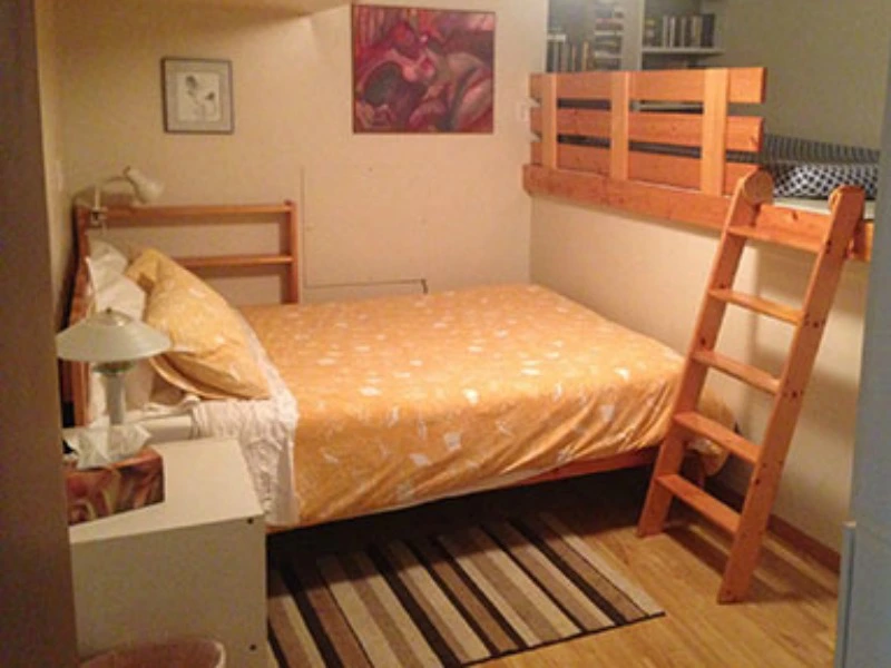 Schlafzimmer in der Hütte bei Cleawater in Kanada