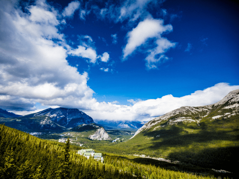 Aussicht auf die Landschaft im Banff Nationalpark Kanada